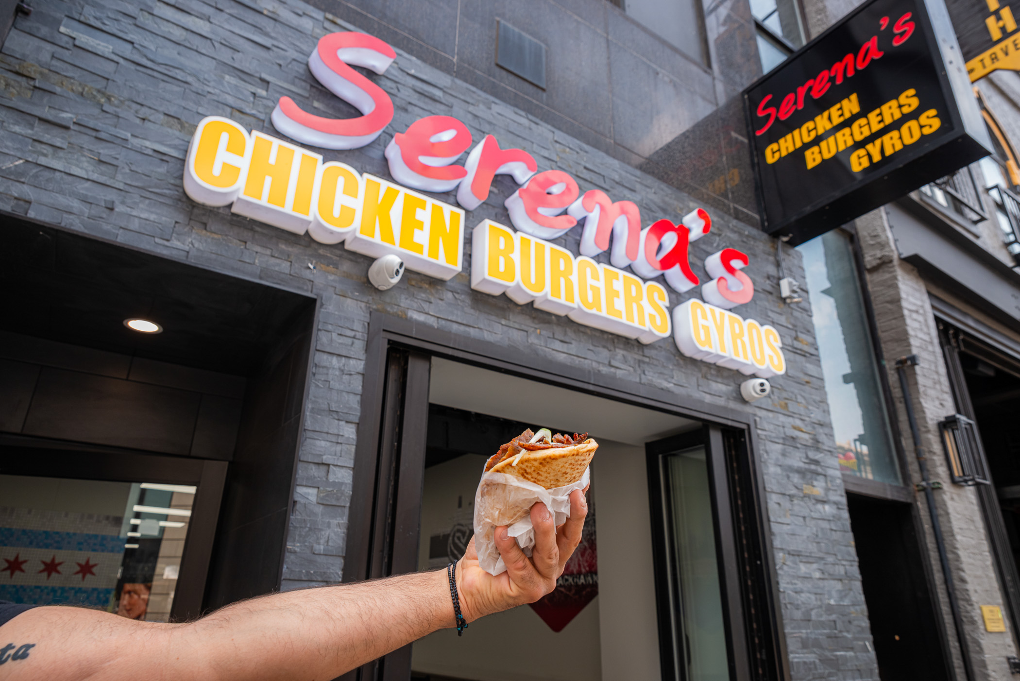 Serena's Grill Storefront with Gyro